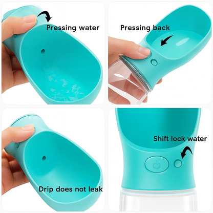 Large Portable 550Ml Dog Water Bottle, Pet Watweter Bottle Lightweight Leak-Proof Dispenser for Walking, Travel, Hiking, Camping, Outdoor Use (CHERRY BLOSSOM PINK, 550Ml)