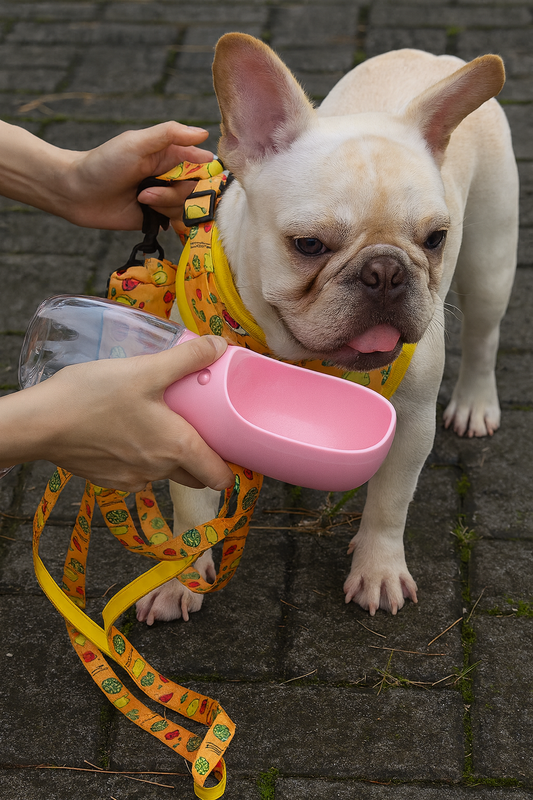 Large Portable 550Ml Dog Water Bottle, Pet Watweter Bottle Lightweight Leak-Proof Dispenser for Walking, Travel, Hiking, Camping, Outdoor Use (CHERRY BLOSSOM PINK, 550Ml)