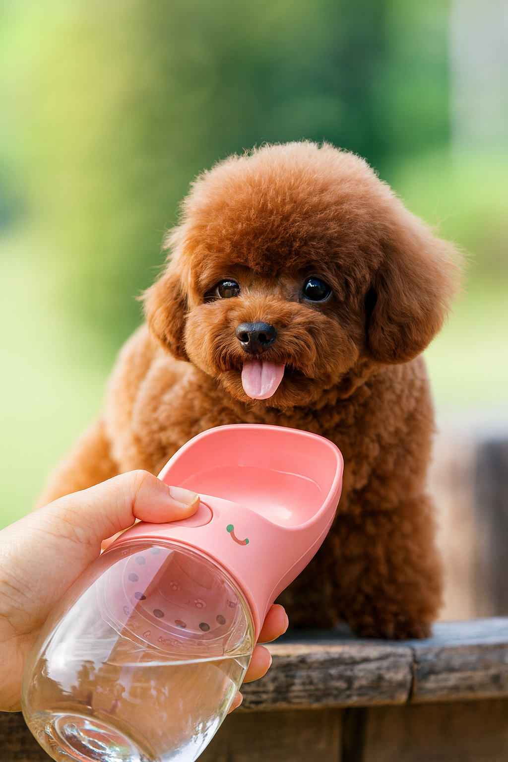 Large Portable 550Ml Dog Water Bottle, Pet Watweter Bottle Lightweight Leak-Proof Dispenser for Walking, Travel, Hiking, Camping, Outdoor Use (CHERRY BLOSSOM PINK, 550Ml)