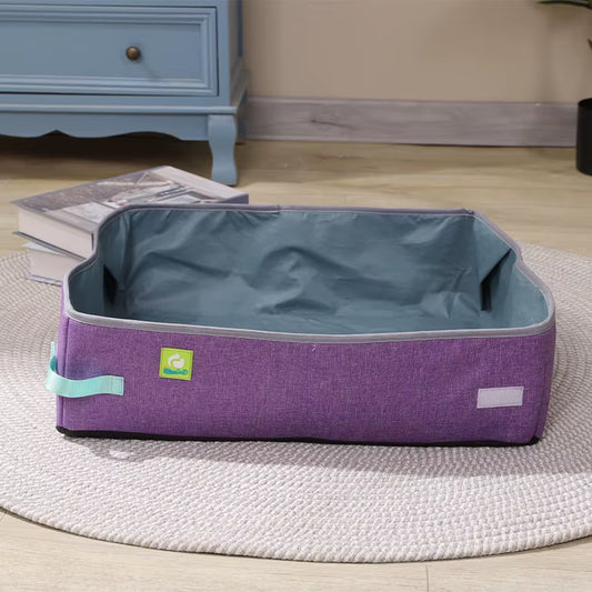 Semi Enclosed Cat Litter Box, Foldable, Portable, Waterproof, Oxford Cloth, Open Cat Toilet Cat Litter Box Pet Supplies & Pet