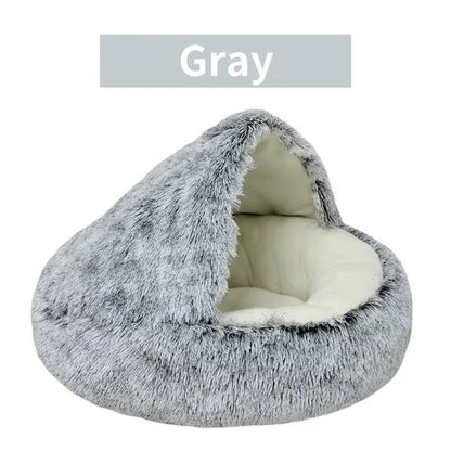 Plush round Cat Bed Pet Mattress Warm Soft Comfortable Basket Cat Dog 2 in 1 Sleeping Bag Nest for Small Dogs