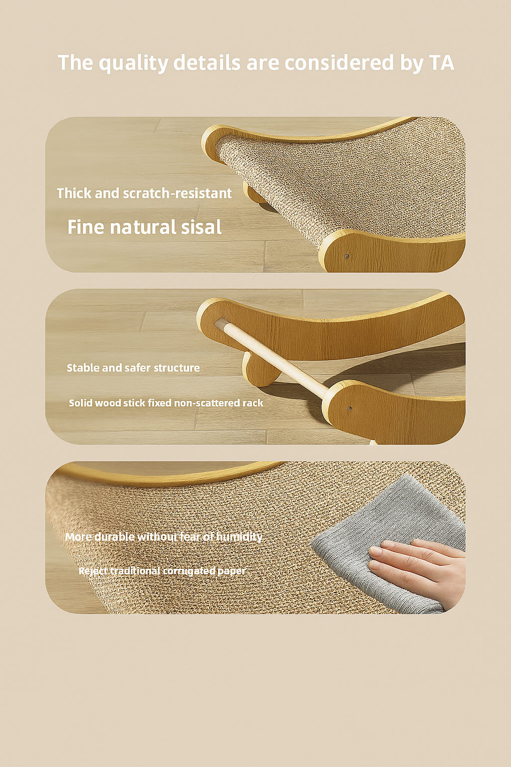 Durable Sisal Cat Scratch Pad with Cozy Bed