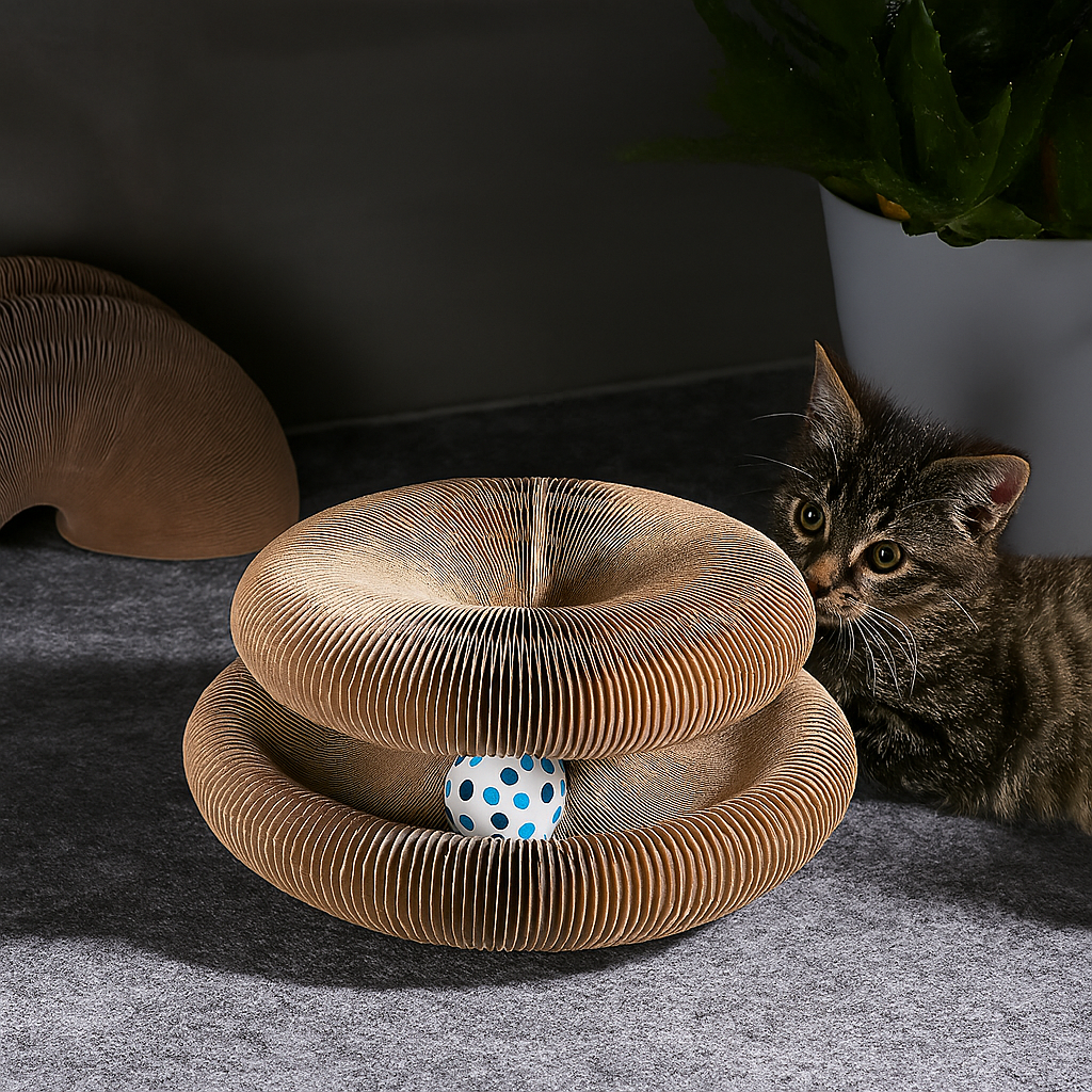 Whisker Wonderland Magic Organ Cat Scratcher with Bell Ball & Corrugated Claw Board