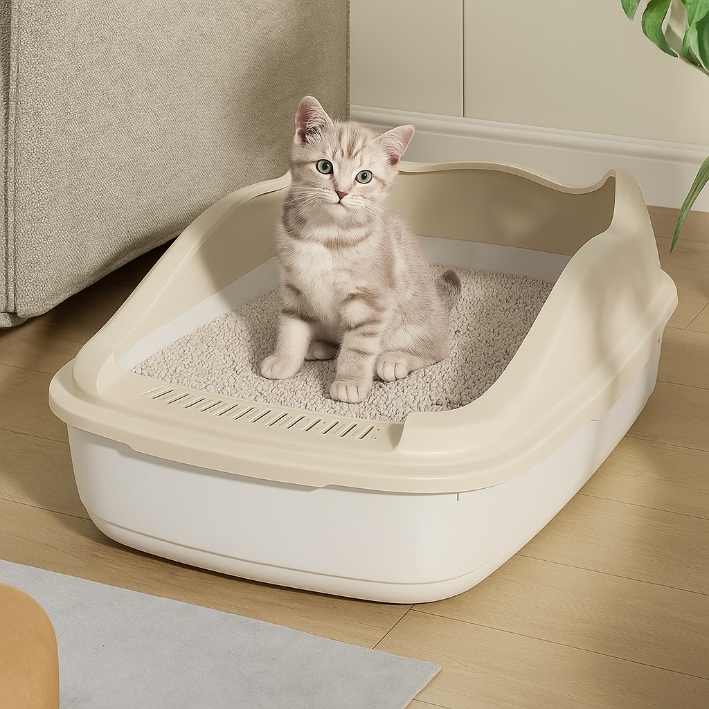 Compact Anti-Splash Cat Litter Box
