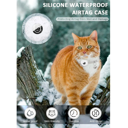 For Apple Airtag Cat Collar,Air Tag Pet Collar with Airtag Holder and Bell Reflective GPS Kitten Collar for Girl Boy Cats Gatos