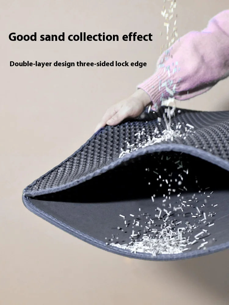 Large Double Layer Cat Litter Mat - Waterproof Non-Slip Washable, Durable Litter Box Mat with Sand Trapper, Easy Clean Pet Pad