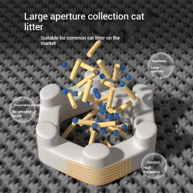 Large Double Layer Cat Litter Mat - Waterproof Non-Slip Washable, Durable Litter Box Mat with Sand Trapper, Easy Clean Pet Pad