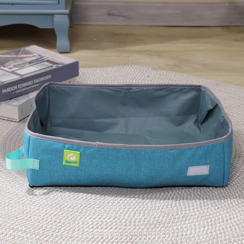 Semi Enclosed Cat Litter Box, Foldable, Portable, Waterproof, Oxford Cloth, Open Cat Toilet Cat Litter Box Pet Supplies & Pet