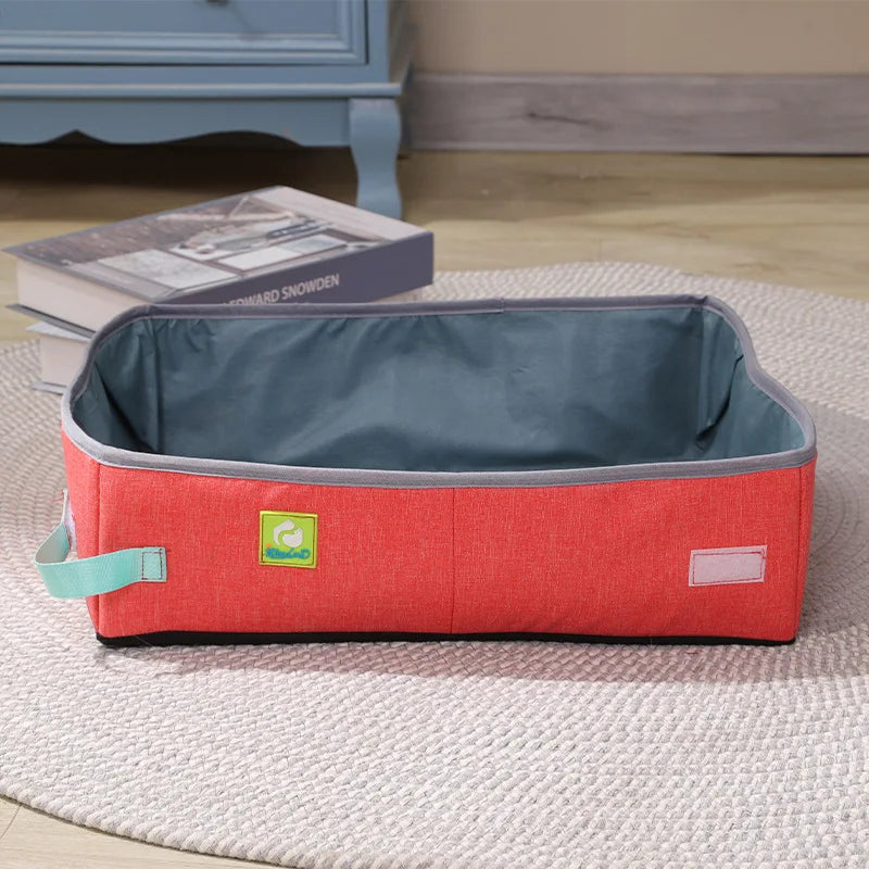 Semi Enclosed Cat Litter Box, Foldable, Portable, Waterproof, Oxford Cloth, Open Cat Toilet Cat Litter Box Pet Supplies & Pet